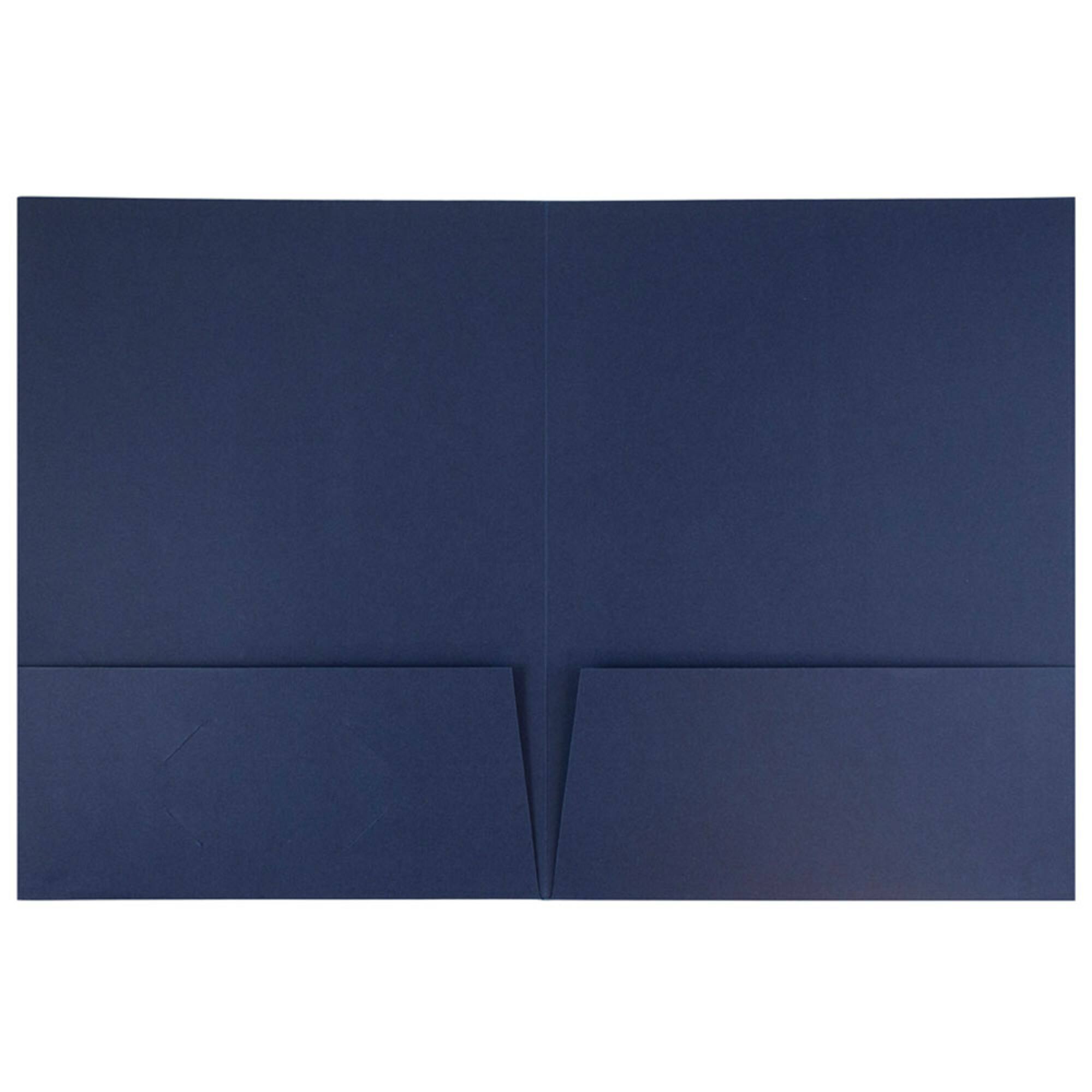 JAM Paper Navy Blue Linen 2-Pocket Folders, 25ct.